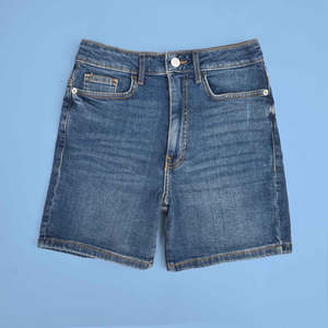Shorts de Mujer de Cintura Media con Cierre de Botones, Secado Rápido, Lavado a la Piedra, 100% Algodón, Corte Regular Informal - Product Image 1