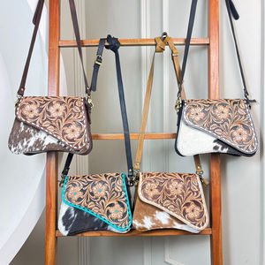 2025 à la mode à la mode grande capacité léger polyvalent usiné à la main en cuir de vachette véritable femmes Simple bandoulière sac à main - Product Image 4