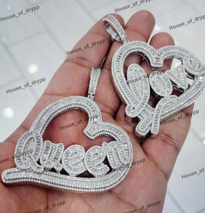 Elegante colgante de doble corazón plateado, colgante clásico de plata 925 con forma de amor, joyería plateada brillante para regalo. - Product Image 3