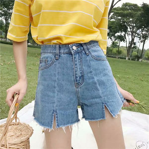 Shorts de mezclilla casuales de verano para mujer, cintura alta, con botones, estilo Bermuda, tela suave y duradera. - Product Image 5