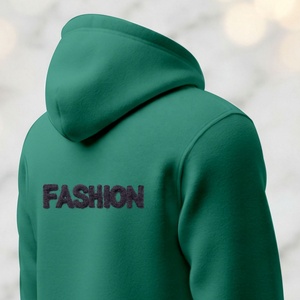 Sudadera con Capucha de Primera Calidad, con Logotipo Bordado en Chenilla Personalizado, Color Verde, Sostenible, de Alta Gama y Gran Venta - Product Image 4