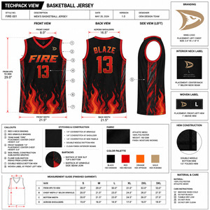 Camiseta sin mangas con cuello en V Fire Basketball para hombre, 13 estampados sublimados, malla transpirable, ajuste atlético, para todas las estaciones - Product Image 5