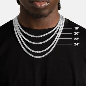Collar Unisex de Plata 925 Chapado en Oro con Moissanita Corte Baguette y Cadena de Cuerda de 12mm, Estilo Hiphop, Certificado por Terceros, para Compromiso - Product Image 3