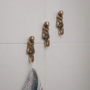 ตะขอแขวนผนังทองเหลืองสะดุดตา ดีไซน์สวยงาม เหมาะสำหรับห้องเด็ก สำนักงาน โรงแรม และร้านอาหาร ของตกแต่งผนังจากอินเดีย - Product Image 5