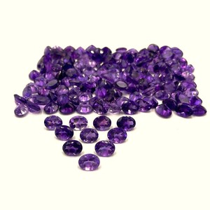 Ametyste naturelle 5mm 7mm, coupe ovale facettée, pierre précieuse améthyste violette pour la fabrication de bijoux, pierre calibrée en vrac, vente en gros - Product Image 1