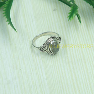 Natural Labradorite Gemstone 925 Sterling <b>Silver</b> <b>Ring</b> – Handmade Vintage Boho Oval Cabochon <b>Statement</b> <b>Ring</b> for Women Wholesale - Product Image 6