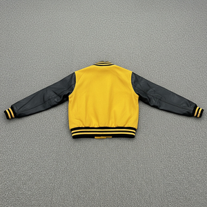 Casual Varsity <b>Jacket</b> Men <b>Women</b> Wool <b>Leather</b> Sleeve Baseball <b>Jacket</b> Streetwear Supplier - Product Image 2
