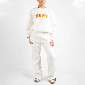 Conjunto Deportivo de Invierno para Mujer, Talla Grande, Hombros Caídos, Personalizado, con Logotipo Impreso en 3D, Conjunto de 2 Piezas, Sudadera Cómoda - Product Image 1