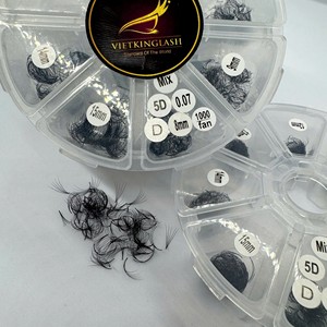 Extensions de cils en cheveux synthétiques, éventails faits à la main, mix de tailles 3D-20D, longueur 7mm-20mm, courbure CC/DD/L/M, naturelles, longues, logo personnalisé - Product Image 4