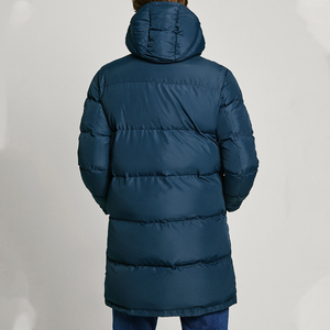 Manteau d'hiver tendance pour homme, confortable, avec poches à fermeture éclair sécurisées, écologique, à capuche, 70% duvet, long, style puffer - Product Image 2