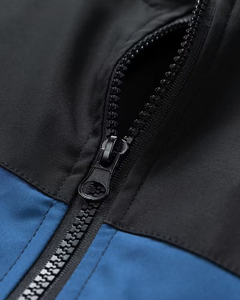 Men's Eco-Friendly Breathable Canvas Color Blocking Coated Windproof Bomber Jacket Stand Collar Single Button Closure Sporty - Product Image 6
