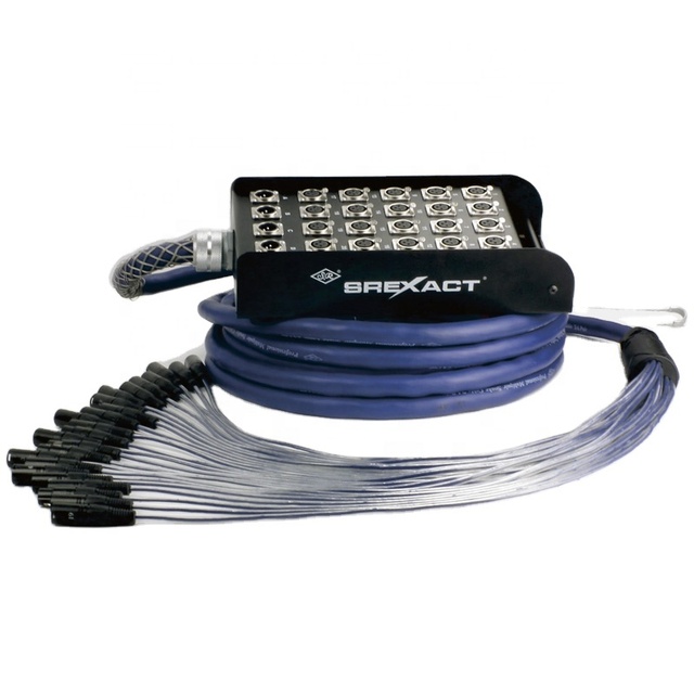 24-Channel XLR Audio Stage Box PVC Jacket Snake Cable with Braid Shielding Twisted Pair Type 100FT RoHS for