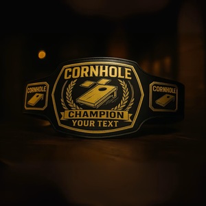 Ceinture de championnat de Cornhole personnalisée avec logo, ceinture de champion originale en cuir, trophée sportif - Product Image 4