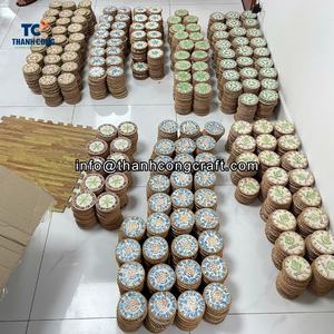 Los posavasos de concha de mosaico más vendidos con ratán tejido, accesorios de mesa hechos a mano, decoración de mesa con acento de ratán para hogares modernos - Product Image 3