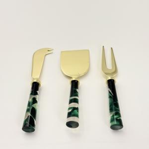 Juego de Servidor de Queso de Metal de Lujo con Mango de Resina, Elegante Cuchillo y Espátula para Queso de Acero Inoxidable para Catering de Bodas - Product Image 4