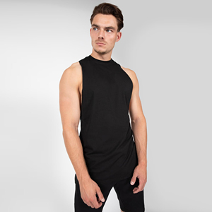 Athletic Cut Casual Gym Stinger Vest Spandex Cotton <b>Stretch</b> Quick Dry Lightweight Sleeveless Tank Custom OEM Private Label - Product Image 4