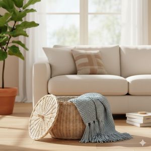 Cesta de Mimbre Navideña Artesanal - Product Image 3