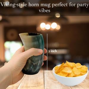 Vaso de chupito artesanal de cuerno de búfalo natural, estilo OX/Búfalo Love, para vino y bebidas, tamaño personalizado con tapa - Product Image 5