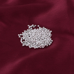 1.5mm Round Shape 925 Sterling <b>Solid</b> <b>Silver</b> Beads for Jewelry Making Bracelet <b>Necklace</b> DIY Craft Supplies - Product Image 2