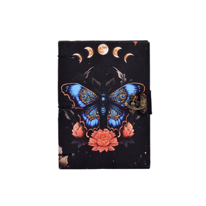 Cuaderno Artístico A5 con Diseño de Mariposa y Fases Lunares, con Candado y Tapa Dura |   Diario de escritura de doble cara de 200 páginas, libro premium para regalo - Product Image 3