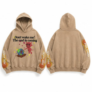 เสื้อฮู้ดดี้โอเวอร์ไซส์แบบยูนิเซ็กซ์ พิมพ์ลายการ์ตูน ดีไซน์สวย ใส่สบาย แขนเสื้อแบบสบายๆ เหมาะสำหรับฤดูใบไม้ร่วง ผลิตจากผ้าฝ้ายถัก - Product Image 1