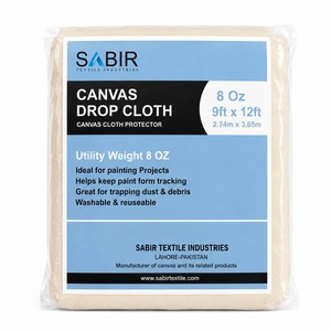 Hot Selling Heavy Duty 8Oz, 9 x 12ft Multi Purpose Cotton Canvas Drop Cloth Cheap Painters Canvas Drop Sheet Washable Reusable - Product Image 1