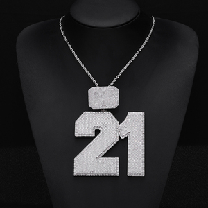 Collar con colgante de letra ZM personalizado con incrustaciones de moissanita en plata 925 para hombre, joyería de lujo estilo hip hop, regalo para hombre, ropa masculina. - Product Image 2