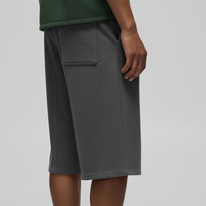 Hot Selling Solid Polyester/Cotton Streetwear Custom Front Panels Gym Wear Men's Shorts Custom Printed Logo sweat shorts - Product Image 5