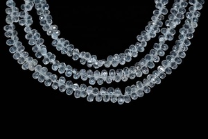 Perles de goutte à facettes en topaze blanche transparente Perles de goutte en topaze blanche naturelle pour la fabrication de bijoux - Product Image 2
