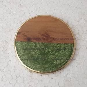 Fabricación de fábrica, logotipo personalizado, regalo de negocios, madera de acacia con posavasos de resina, Juego 100%, alfombrilla de mesa de centro genuina, alfombrilla para taza - Product Image 5