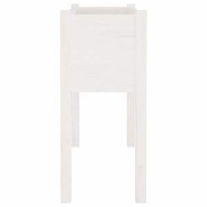 Jardinière en bois de pin massif blanc durable 27,6 x 12,2 x 27,6 pouces, pots et jardinières pour fleurs - Product Image 4