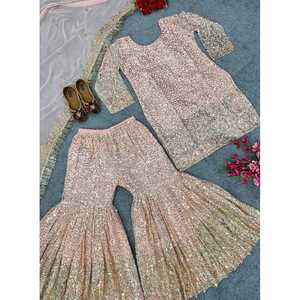 Top de fête pour femmes de créateur et ensemble Sharara avec tenue de fête élégante fantaisie Dupatta - Product Image 6