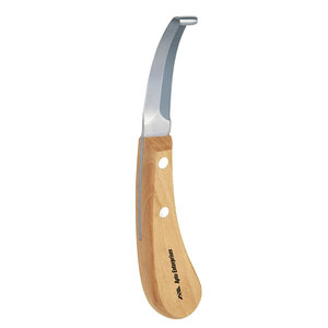 Double <b>Edge</b> Hoof Knife with Ergonomic Wooden Handle Medium Size Professional Farrier <b>Tool</b> for Precise Horse Hoof Trimming - Product Image 2