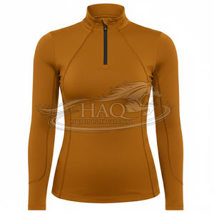 Haut de performance équestre pour femme, sous-vêtement de base, chemise d'équitation à manches longues, haut d'entraînement en mesh, chemise de concours, personnalisable OEM - Product Image 1