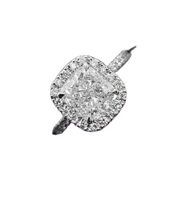 Hermoso cojín corte laboratorio cultivado diamante Halo anillo de compromiso laboratorio creado anillo de diamante excelente corte mejor regalo para tu esposa - Product Image 1