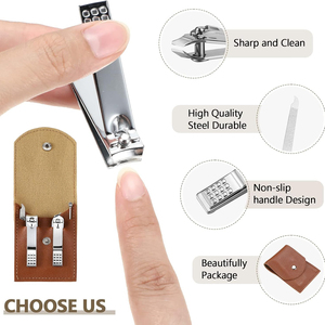 Premium Japanese Stainless Steel Nail Clippers Leather Travel Case Nail File Ear Pick Compact Manicure Kits - Product Image 2