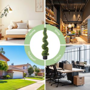 Set di 2 Alberi a Spirale Artificiali in Bosso Verde da 115cm - PVC - Product Image 5