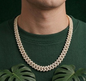 Aniva Cadena Cubana de Oro Blanco de 10K con Moissanita de Corte Brillante Redondo, Certificación IGI, 6MM-16MM, 14-30 Pulgadas, Estilo Hip Hop Iced Out para Hombre - Product Image 3