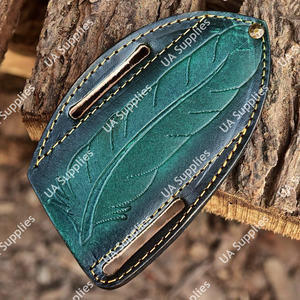 ซองใส่มีดพับคุณภาพสูงแบบ OEM หนังวัวหนาแนวนอน ช่องใส่เข็มขัดคู่ แบบสั่งทำพิเศษ สไตล์ตะวันตก สำหรับยุทธวิธี MOQ ต่ำ - Product Image 2