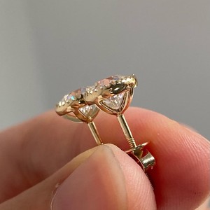 Premium VVS Diam PT950 Platinum Lab Grown Diamond <b>Stud</b> <b>Earrings</b> IGI Certified Milgrain Bezel High End Luxury Vintage <b>Fine</b> - Product Image 6