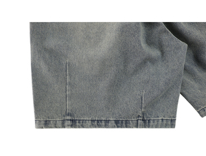 <b>Men's</b> Retro-style Canvas Lace Shorts Acid-washed Outdoor-style Canvas Print Shorts OEM Service - Product Image 4