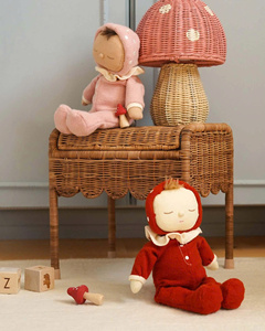 Cute Mushroom Wicker Storage <b>Basket</b> with Lid Kids Decorative Organizer for Nursery Playroom Toy Storage Natural Rattan <b>Basket</b> - Product Image 2
