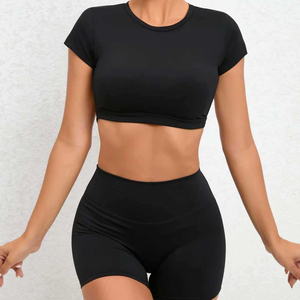 Ensemble de sport floral sans couture grande taille : soutien-gorge de sport et leggings taille haute assortis pour l'entraînement - Product Image 6
