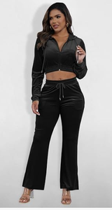 Ensemble de survêtement évasé personnalisé pour femme, taille haute, tenue de sport deux pièces, fabricant de vêtements de fitness - Product Image 5