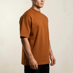 Wholesale <b>Men</b> Cotton T <b>Shirt</b> Heavyweight Plain Crew Neck Custom Blank Apparel Factory Supplier - Product Image 3