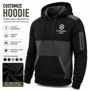Sudadera con Capucha Personalizada para Hombre, Logotipo Bordado, Tela Premium, Estilo Casual, Color Sólido, Diseño con Bolsillos, Corte Regular, Sudadera de Punto - Product Image 1