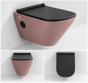Cuvette de toilette murale monobloc moderne en céramique avec siphon en P, chasse d'eau cyclonique et fonction de fermeture en douceur - Product Image 4