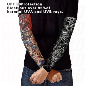 Manches de protection solaire UV pour hommes et femmes UPF 50+ – Manches de compression sportives rafraîchissantes avec design unique motif tatouage – Respirantes - Product Image 5