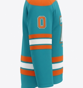 Maillot de hockey sur glace OEM, uniforme d'équipe, polyester/coton respirant écologique, designs sublimés personnalisés, exportateur en gros - Product Image 3