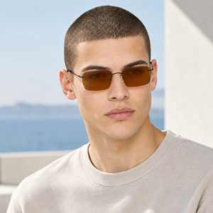 Gafas de Sol con Armazón de Titanio, Montura Cuadrada sin Aro, con Lentes de Resina Fotocromáticas Anti-luz Azul, Luteína, Protección UV420, Cómodas y con Protección UV - Product Image 5